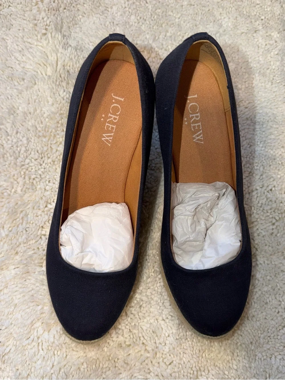J. Crew Navy Canvas Espadrille Flats
